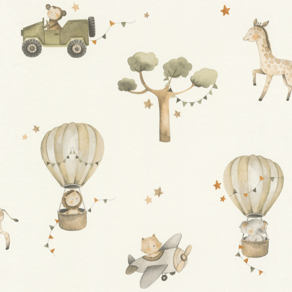 Papel pintado Globos y Safari DS