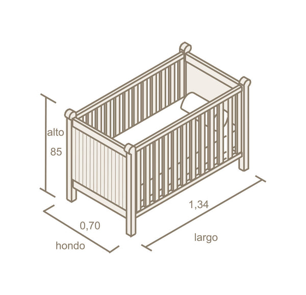 Cuna para colchón de 120 x 60 cm