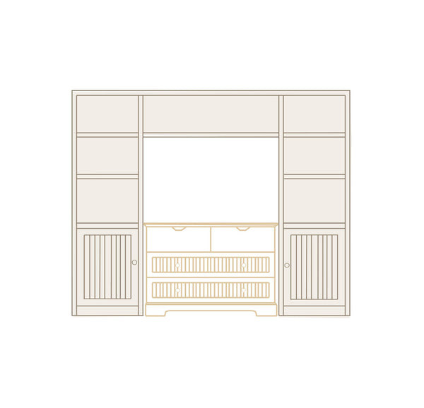 Puente para cómoda 2 puertas y 7 estantes