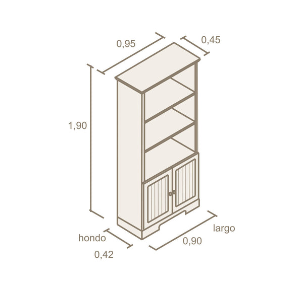 Estantería suelo con 2 puertas