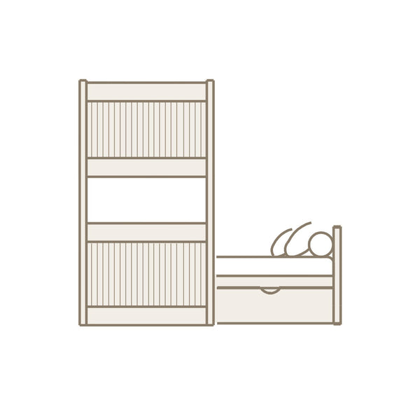 Litera en L con nido, escalera y barandilla