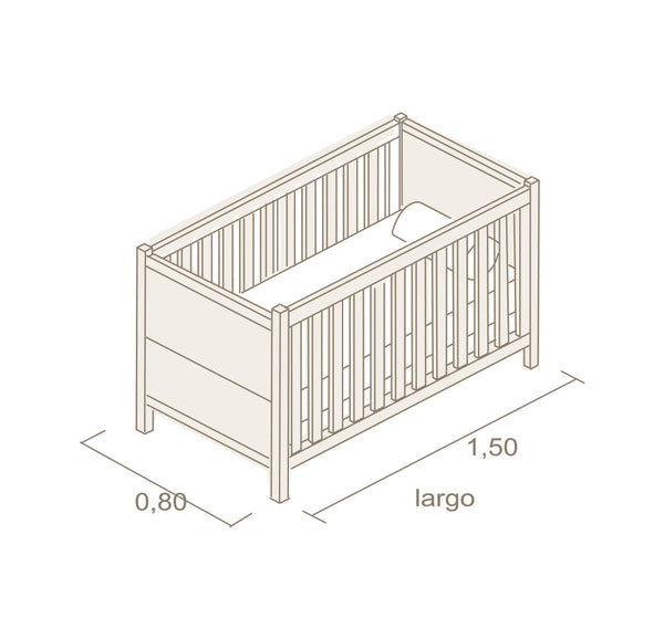 Cuna convertible para colchón de 140 x 70 cm