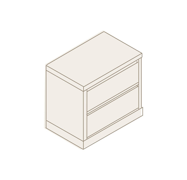 Mesita de noche con 2 cajones