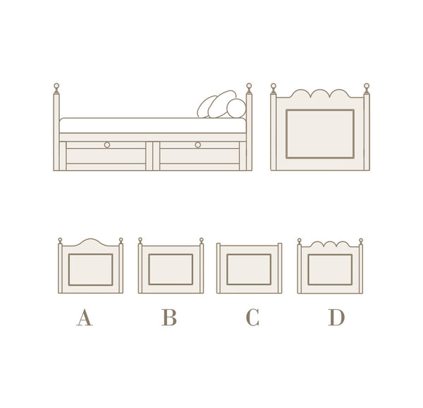 Cama con cajones para colchón de 80 x 180cm