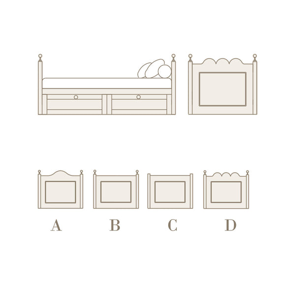 Cama con cajones para colchón de 90 x 190 cm