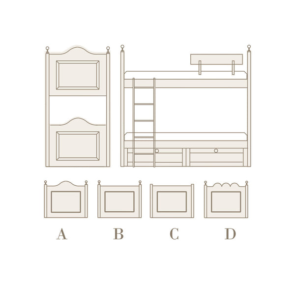 Litera con cajones escalera y barandilla