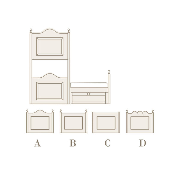 Litera en L con cajones, escalera y barandilla