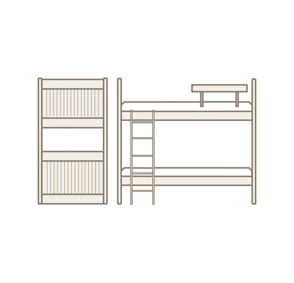 Litera con escalera y barandilla