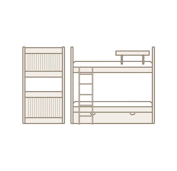 Litera con nido escalera y barandilla
