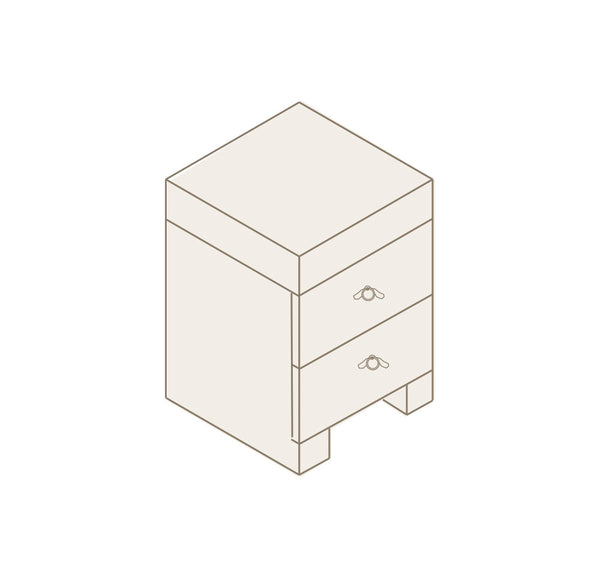 Mesita de Noche con 2 cajones