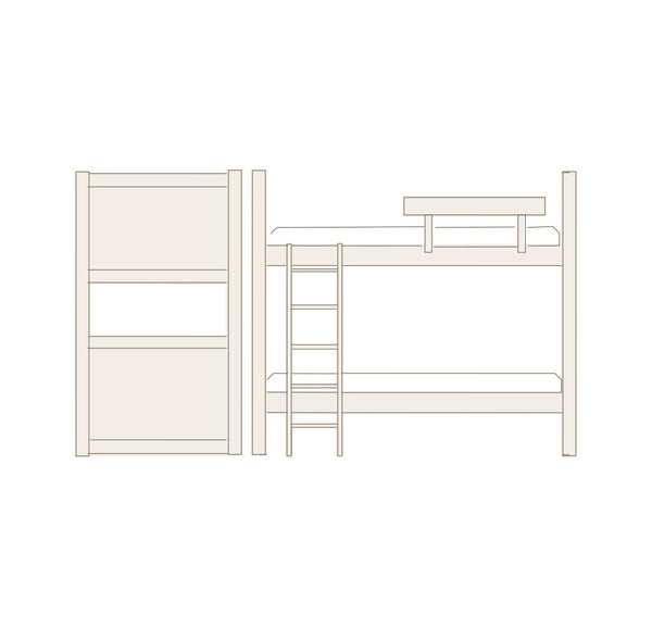 Litera con escalera lateral y barandilla