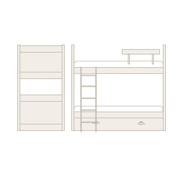 Litera con nido, escalera lateral y barandilla