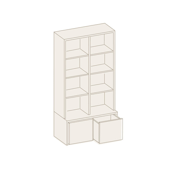 Mueble Juguetero estantería y 2 cajones