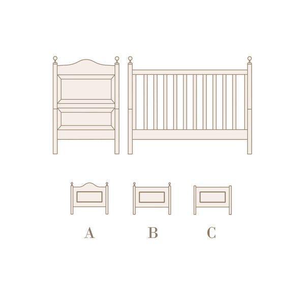 Cuna convertible para colchón de 140 x 70 cm.