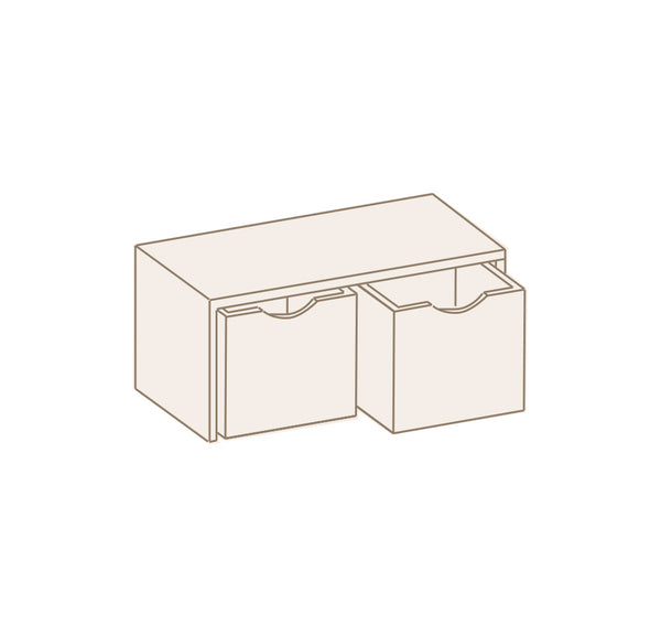 Banco Juguetero 2 cajones con ruedas